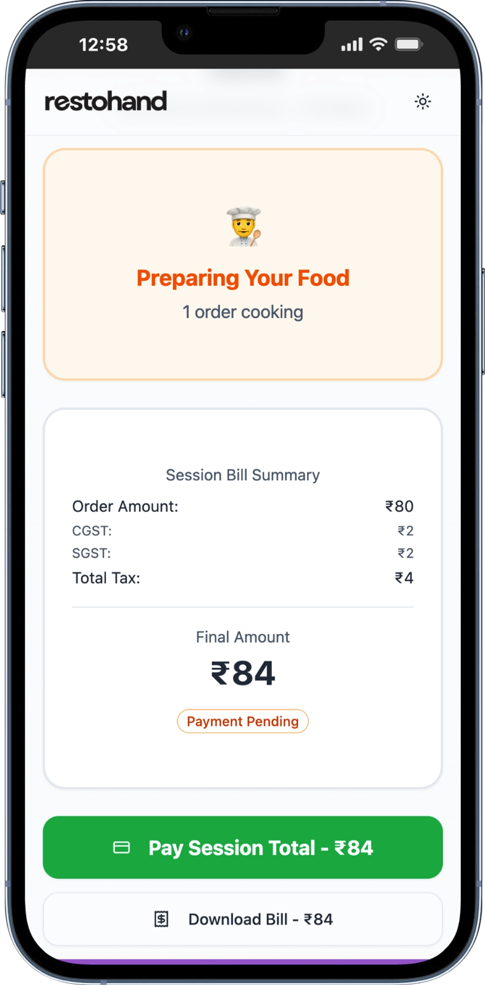 Customer viewing order status