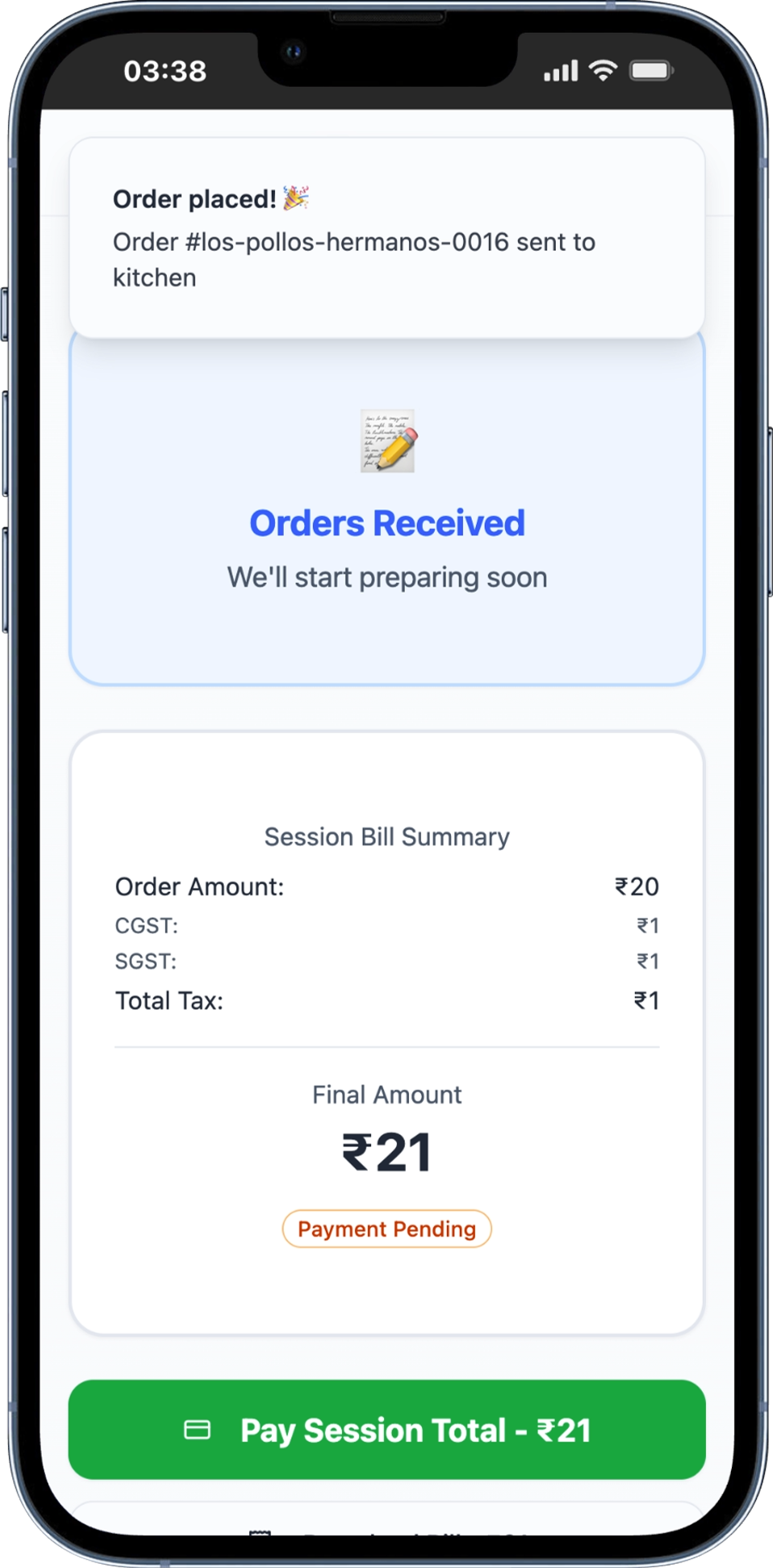 Customer making payment