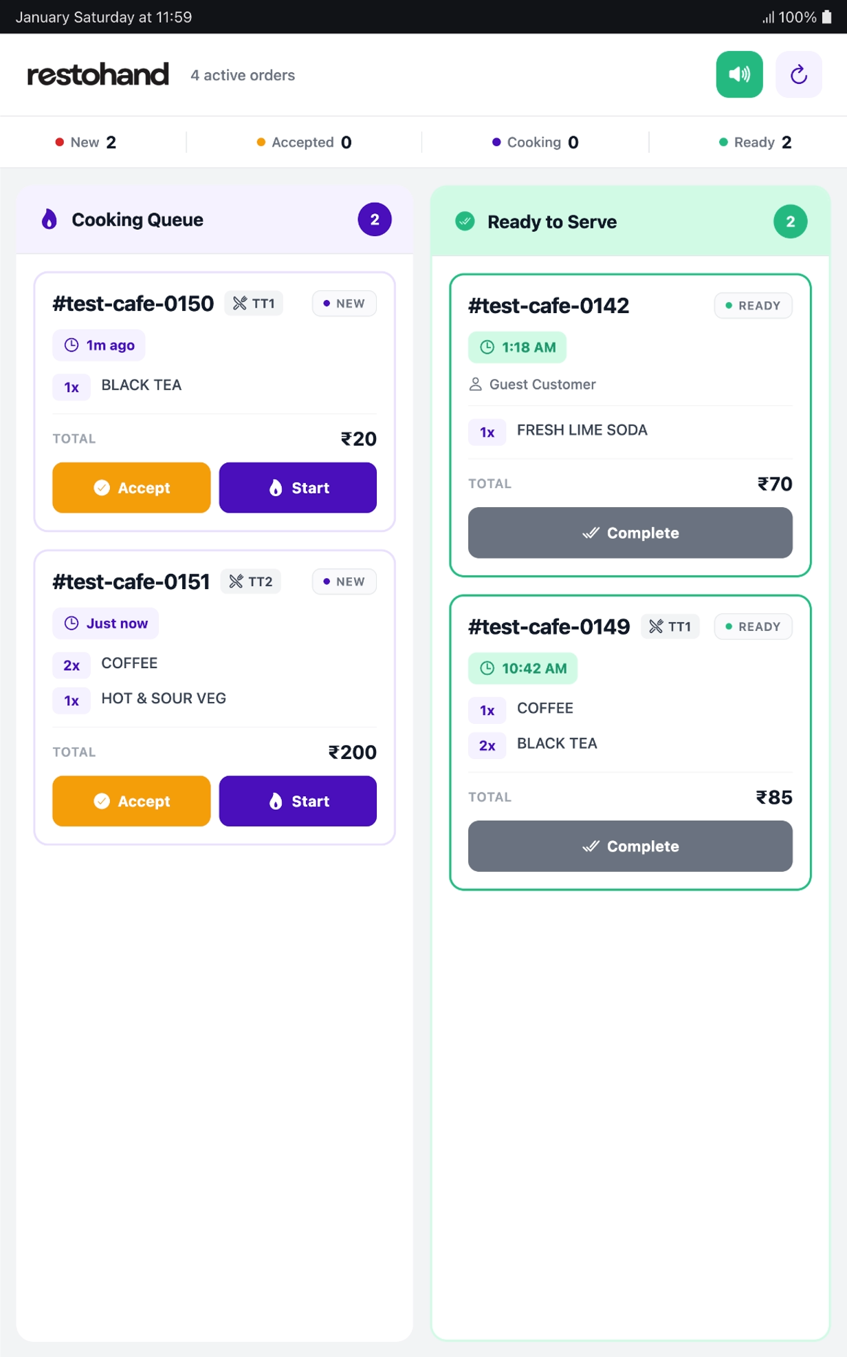 Kitchen order management